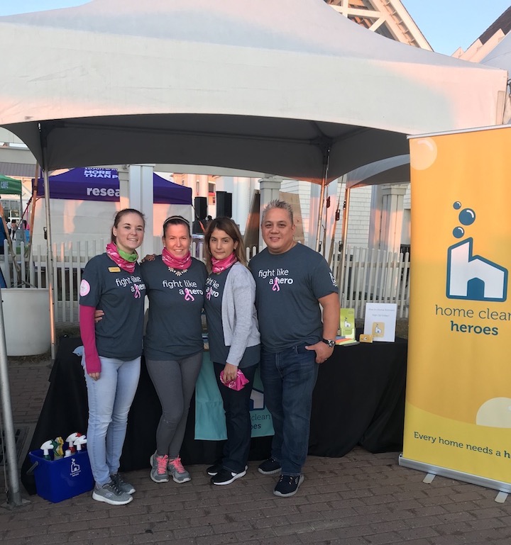 Home Clean Heroes supporting the Susan G. Komen Walk with a tent