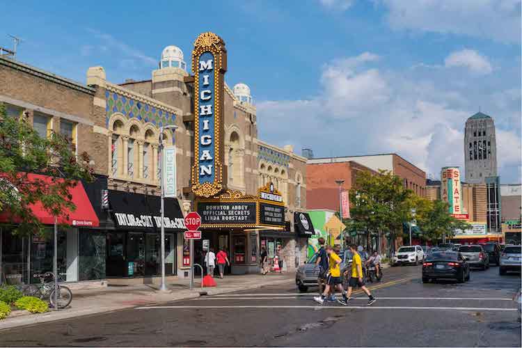 Downtown Ann Arbor with Michigan Theater