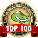 Franchise Gator logo highlighting top 100 franchises for 2021