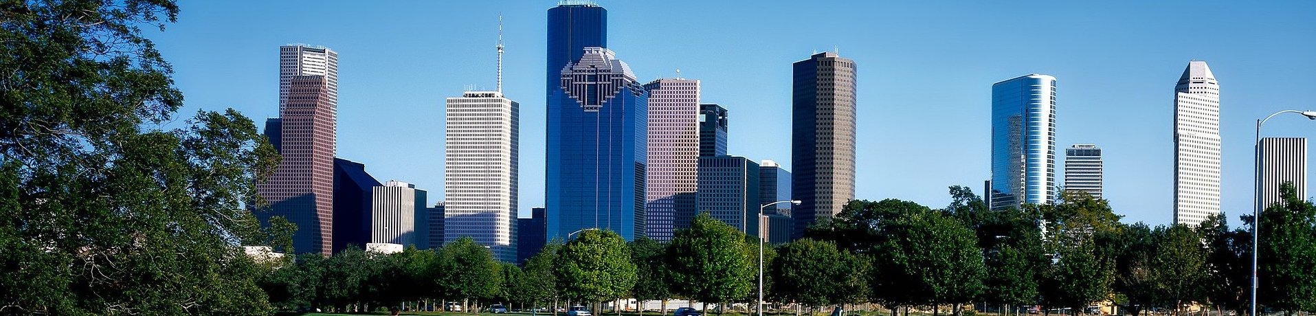 View of the Houston Skyline on sunny day